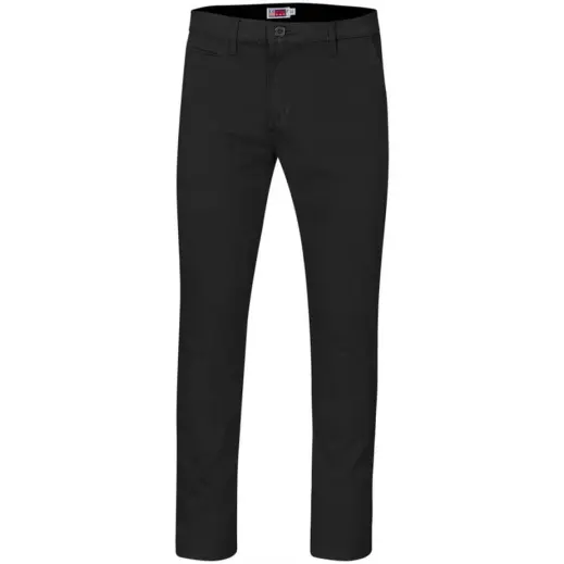 Mens Superb Stretch Chino Pants Black Front